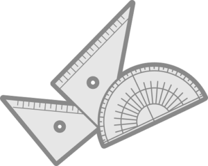 三角定規と分度器のイラスト