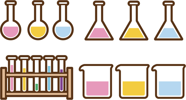 化学の実験道具のイラスト