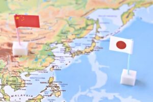 日本と中国の領土問題を表現した地図の写真