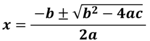 解の公式"x=-b±√b²-4ac/2a"が書かれた画像