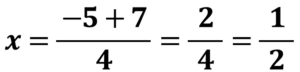 x＝5＋7/4＝2/4＝1/2