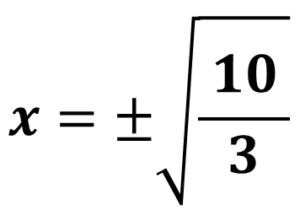 x＝±√(10/3)