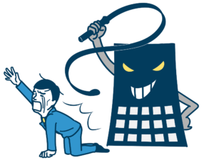 ブラック企業で苦しんでいる社員のイラスト