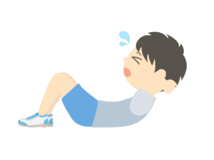 過酷なトレーニングを行っている選手のイラスト