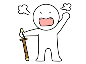 師匠が弟子を怒って指導しているイラスト